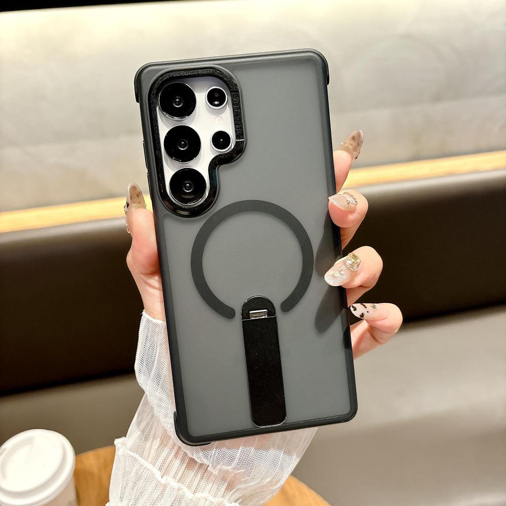 Samsung S25 Ultra Magnetic Phone Case, Frosted Stand, S24+ Drop-proof Protection