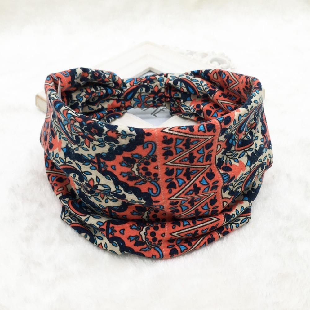 Boho Print Wide Headbands Extra Large Yoga Headband Fashion Twisted Headbands Hair Accessories