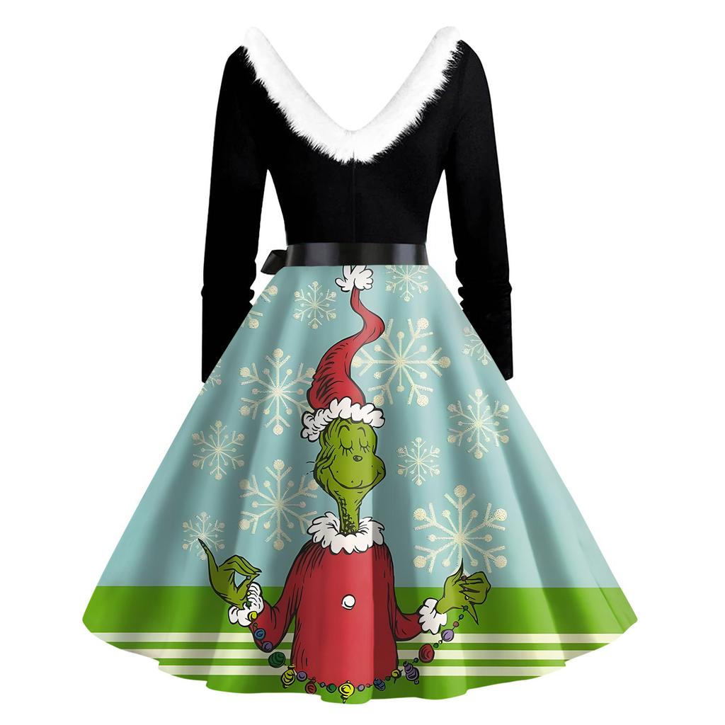 Женское повседневное и модное платье на молнии с длинными рукавами и v-образным вырезом в тон