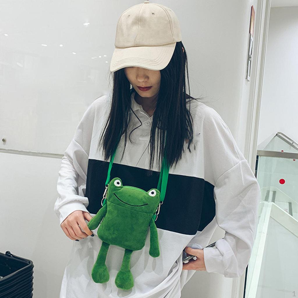 Женская сумка через плечо в виде лягушки на плечо с мультяшной стильной застежкой-молнией и регулируемым ремешком для девочек