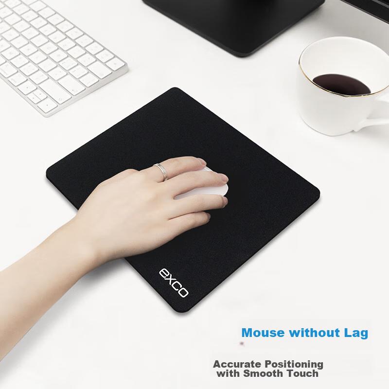 EXCO Waterproof Thickened 5mm Mouse Pad, Small Size for Office And Gaming, Smooth Accessory, Portable Laptop Wrist Rest, Black, Add-On Item 0336