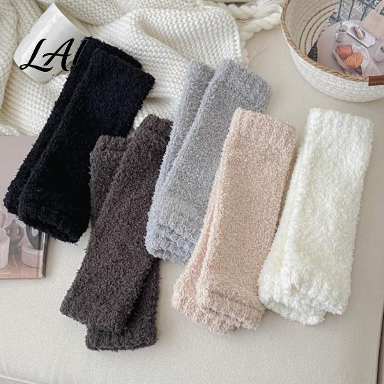 Daily Relaxation Winter Hosiery Thickened Thermal Knee Sleeve for Women Warm Coral Fleece Leg Warmers Breathable Velvet Calf Sleeves Pads