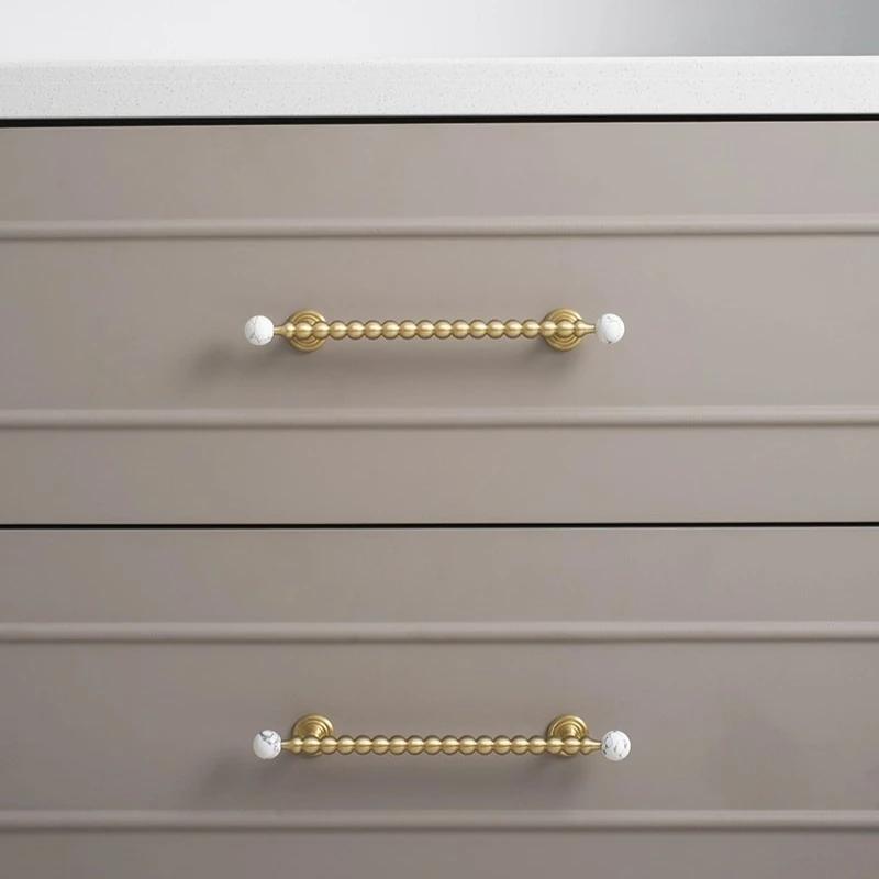 Natural Crystal +Brass Cabinet Handle and Knob T Bar Bedroom Door Handle Nordic Art Handle/Drawer Knobs for Furniture Hardware