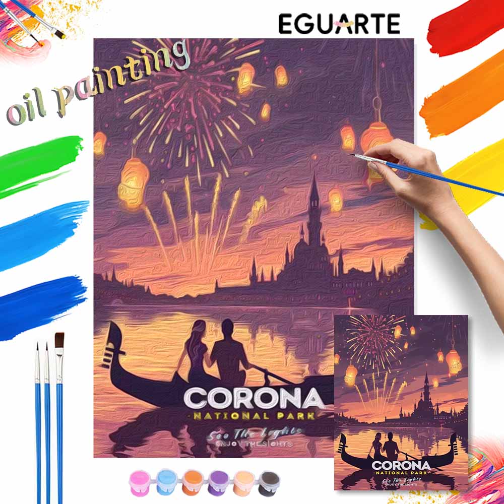 Disney Lantern Festival Rapunzel oil paint by numbers kit handmade diy home decor gifts wall art canvas painting for living room decor
