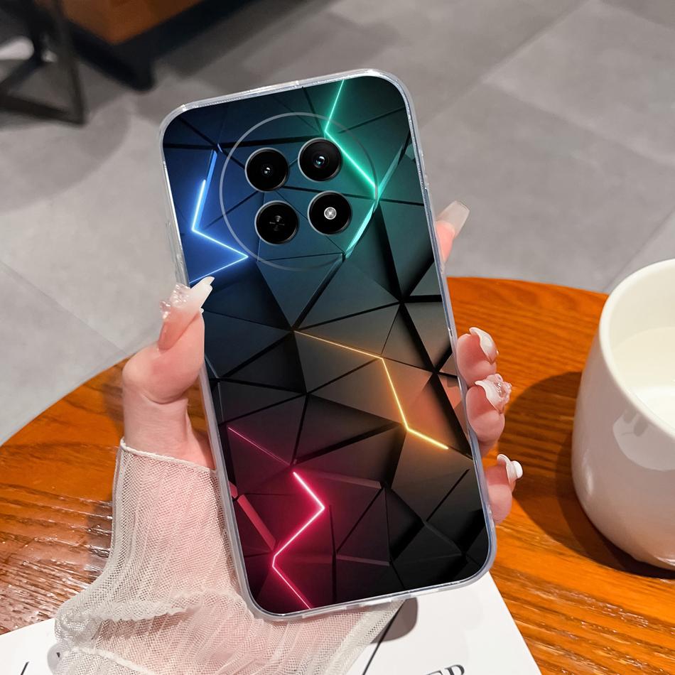 Чехол для Oppo Realme 12 Pro Plus Чехлы для телефона Realme 12X Для Realme12 Pro+ 5G Задняя крышка Градиентный Мягкий Прозрачный Защитные Funda