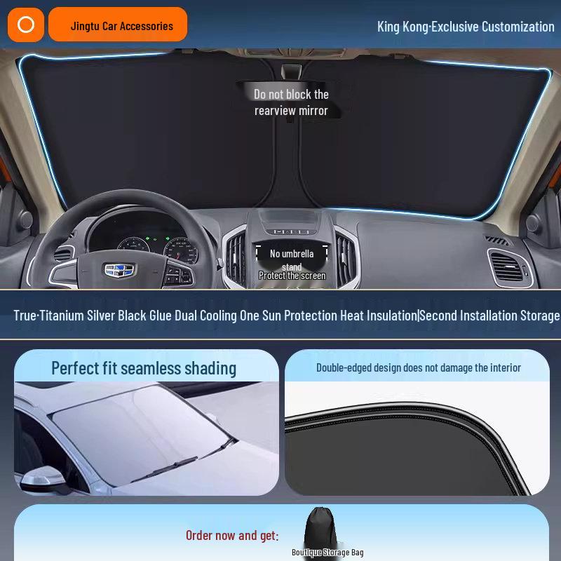 Автомобильный солнцезащитный козырек Geely: Теплоизолирующая шторка на лобовое стекло для 25 моделей, включая Xingyue L, Xingyuan, Xingrui, Emgrand, Boyue L и Panda MINI.