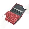 Inden Bifold Bill Pocket Box Type Coin Red Background x White Dragonfly Pattern [Indenya] Wallet, Wallet, H, Purse, Deerskin, Lacquer, 2204-13-008