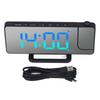 Projection Alarm Clock 7.4 Inch LED Mirror Digital Alarm Clock with Projector RGB Light USB C Port Black Cover