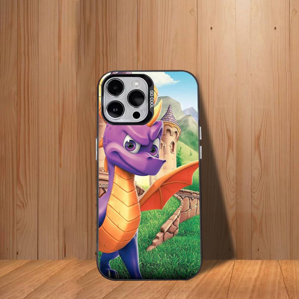 Милый чехол для телефона D-Dragon Spyro для iPhone 17,16,15,14,13,12,11,Mini,Pro,SE,MAX Белый Матовый Ударопрочный