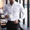 Весна Осень Новая Мужская Одежда Рубашка с Длинным Рукавом Однотонная Мужская Деловая Повседневная Модная Рубашка Топы
