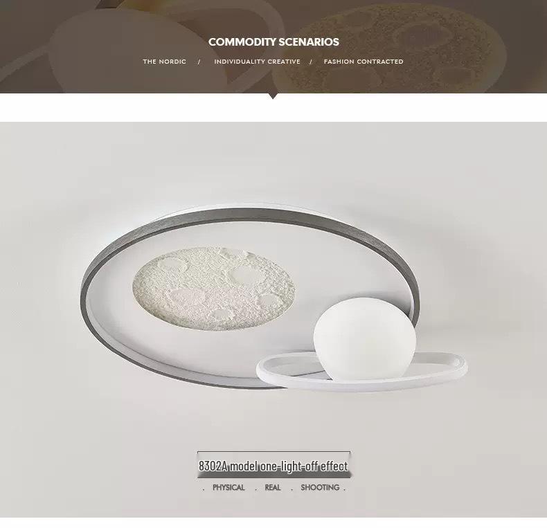 Современный Минималистичный Скандинавский Потолочный Светильник - Полноспектральный Дизайн Луны и Звездного Неба для Главной и Детской Спален