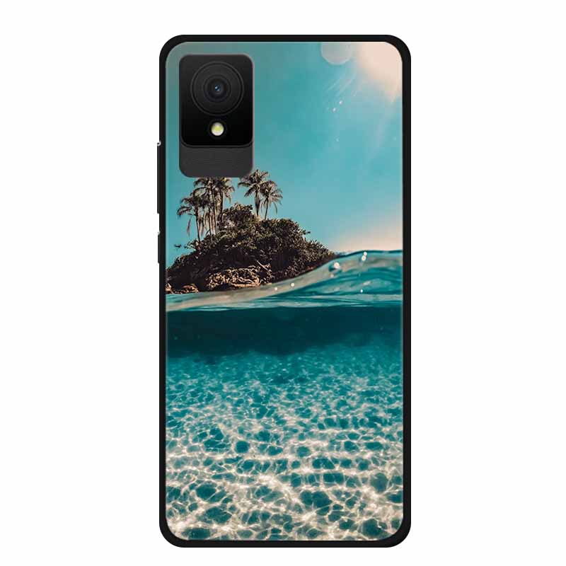 For TCL 501 Case Original Soft Silicone TPU Phone Cases Back Cover For TCL501 Scenery Shockproof Marble Painted Bumper Cute etui
