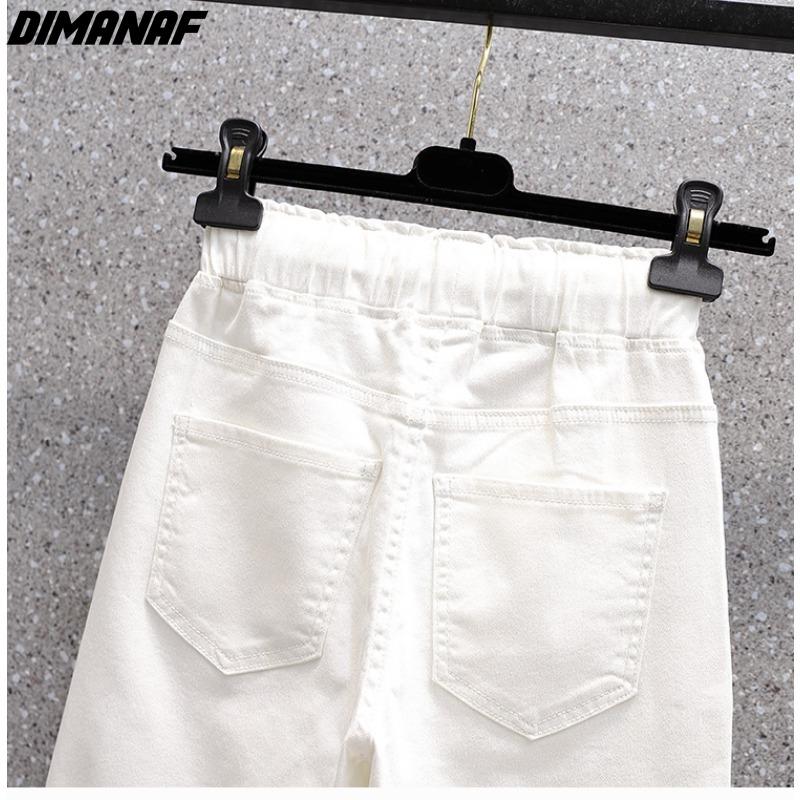 DIMANAF Летние женские брюки больших размеров Короткие джинсы с эластичной резинкой на талии Джинсовые дырки Модные свободные брюки большого размера Шорты