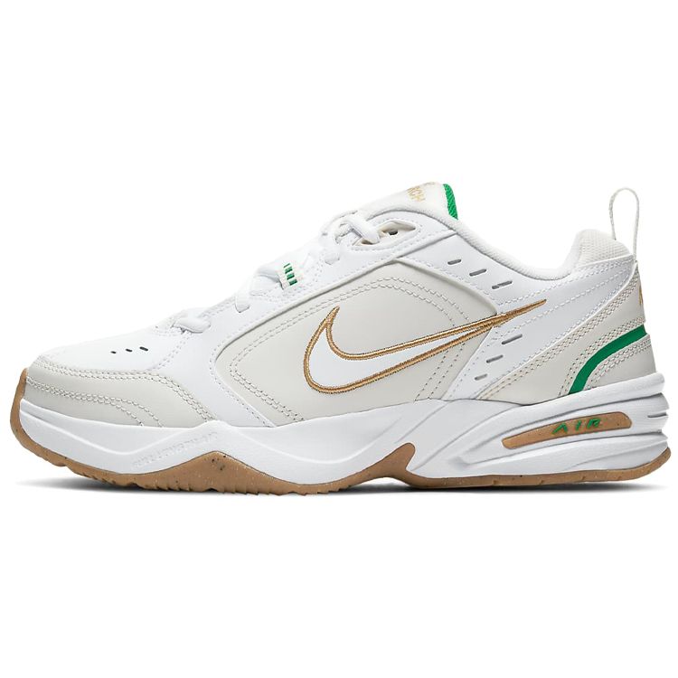Nike Air Monarch IV White Lucky Green Gold Men Sneakers Phantom-Grey Metallic-Gold 415445-103