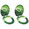 VidaXL WC Seats Soft Close Lid 2 Pcs MDF Water Droplets