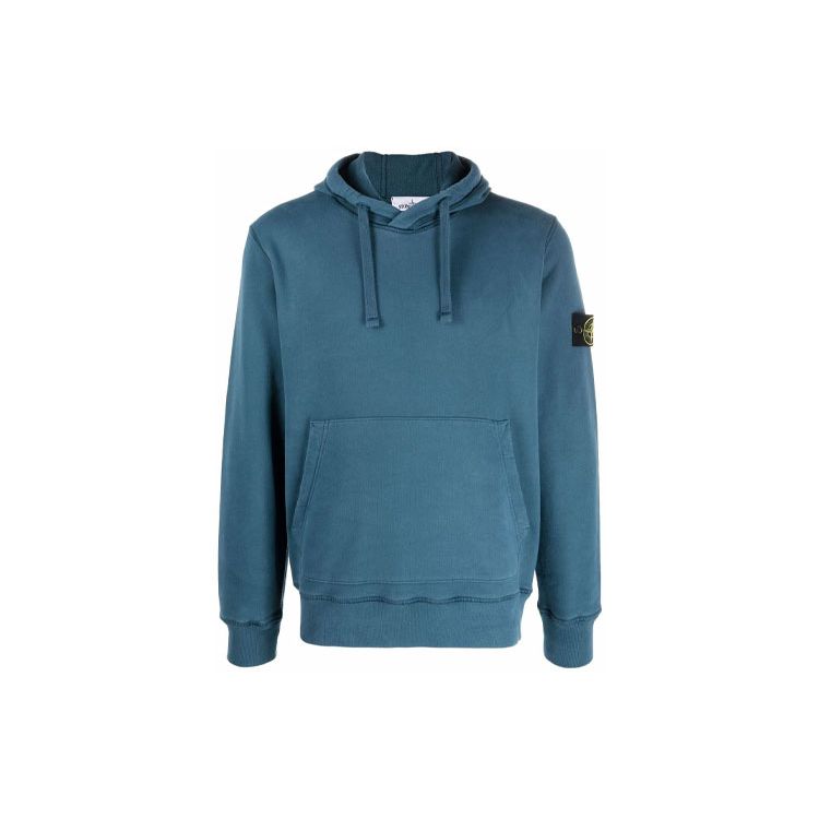 STONE ISLAND Худи с нашивкой, кобальтово-синий, мужской, топы 751564120-V0023