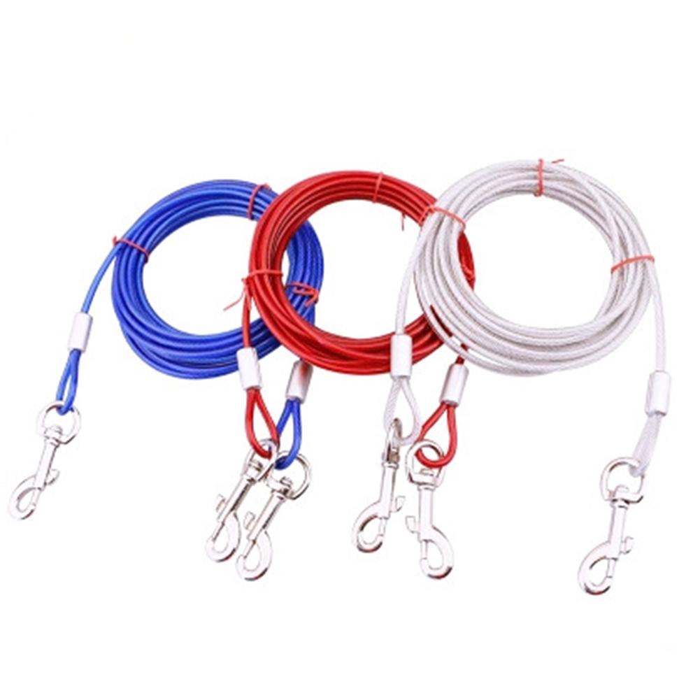 3m/10m Heavy Duty Tie Out Cable Leash with Metal Durable Steel Glue Coating Wire Traction Rope for Dogs Outdoor Cable Steel