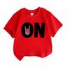 Kids Boys Girls 100% Cotton Crew Neck Short Sleeve T-Shirt, Funny Rock Hand Sign ON Pattern Casual Soft Tees for Daily Wear Hip Hop Music Themed Tops