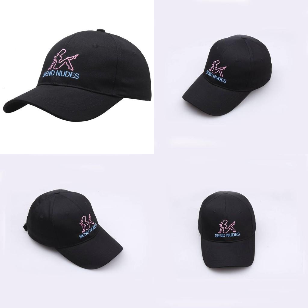 Embroidery Letter Send Nudes Women Pure Cotton Baseball Cap Outdoor Sun Hat
