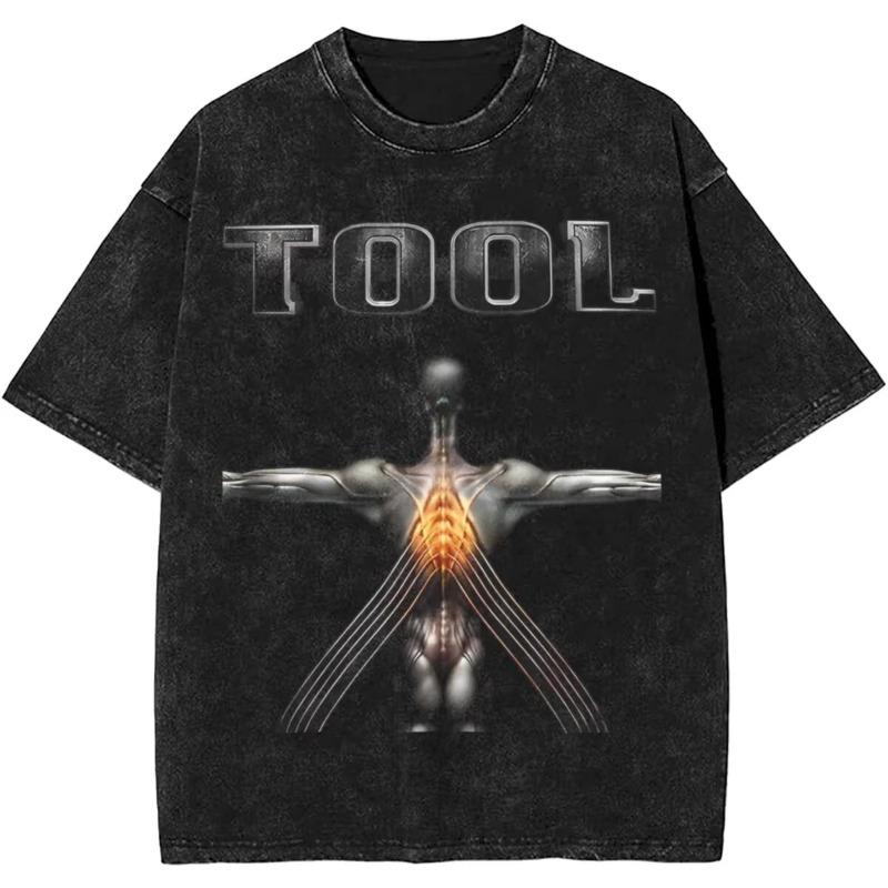 Women Rock Tool Band Lateralus Heavy Metal Music Vintage Washed T Shirt Merch Cotton Top Clothes Funny Tees Summer Oversized