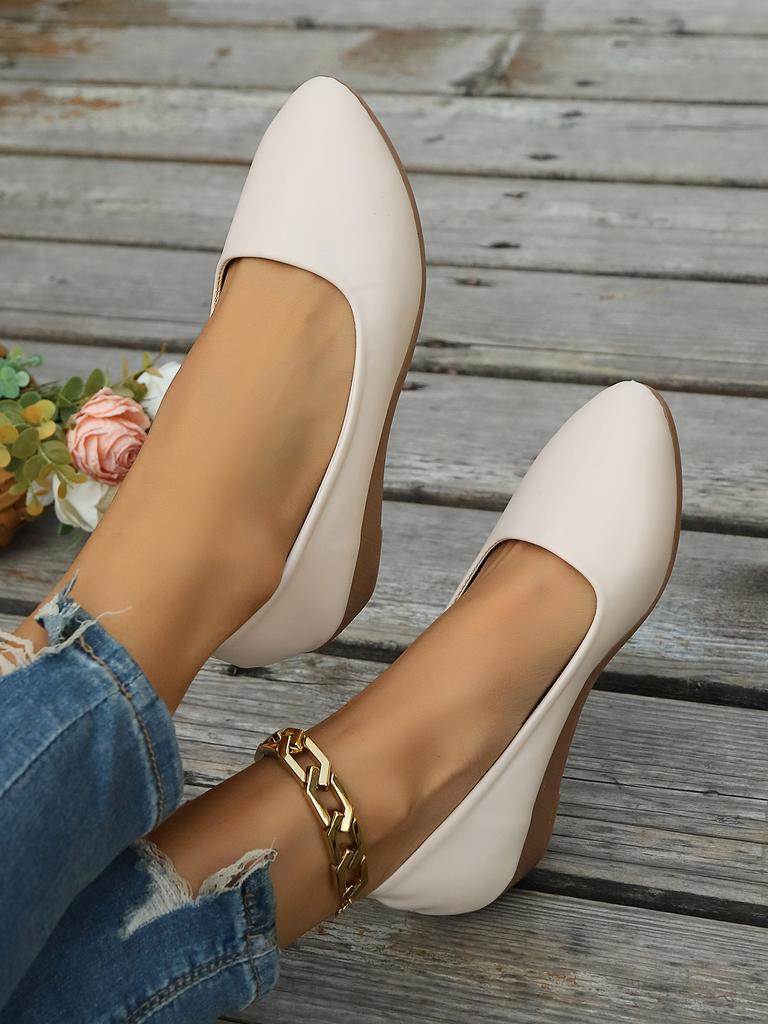 2024 Модные женские туфли на плоской подошве Высококачественные женские балетки с острым носком Осенняя танкетка Повседневная обувь Большие размеры 36-41