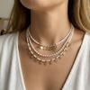 Модное многослойное колье-подвеска с монетами золотого цвета для женщин Бохо Цепочка с бусинами «рис» Эстетичные ювелирные аксессуары