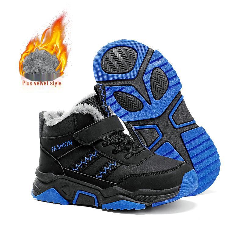 Boys' Winter Waterproof Snow Boots, Non-Slip, Extra Warm, Medium To Large Sizes, Outdoor Hiking Footwear