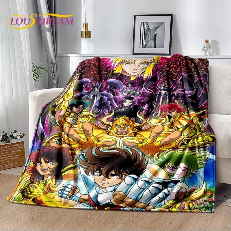 Мягкое фланелевое одеяло из мультфильма Saint Seiya 3D Retro для кроватей, диванов, пикников, пледов для отдыха на свежем воздухе, подарков