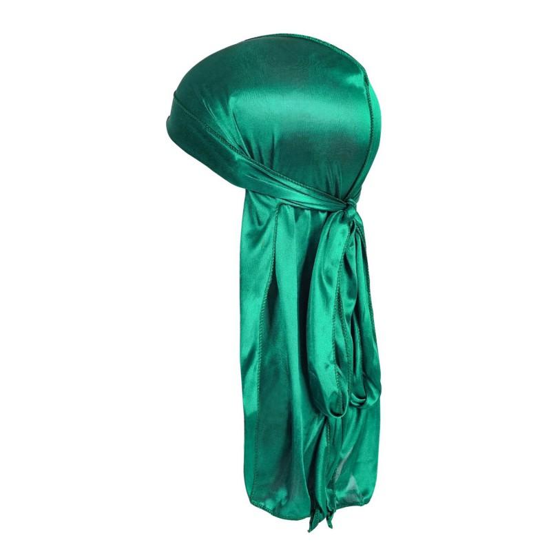 100% Pure Silk Pirate Hat 19 Momme Unisex Street Dance Headwrap UV Protection Adjustable Long Tail Cap