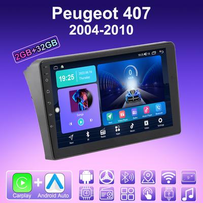 2 DIN Android Carplay автомобильное радио для Peugeot 407 2004-2010 мультимедийный проигрыватель головное устройство стерео GPS навигация BT WIFI 2+32 ГБ