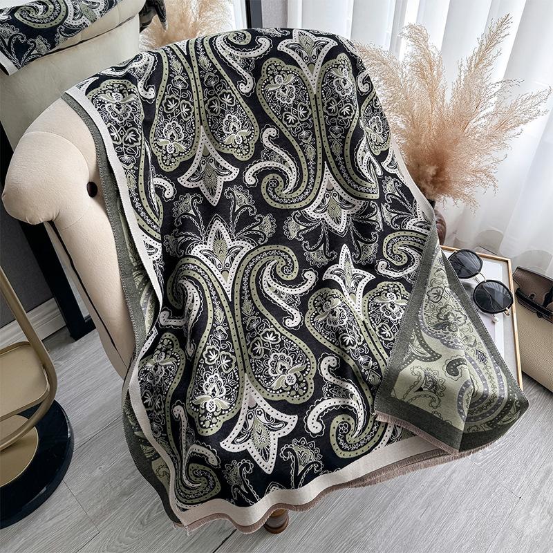 Странный лесной цветной контрастный шарф, зимнее чувство роскоши, индивидуальность, теплая шаль для женщины