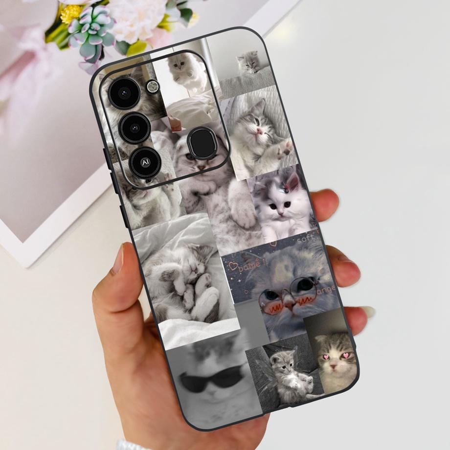 For Tecno Spark 8c spark8 Phone Case Spark GO 2022 Back Cover Matte Soft TPU Silicone Bumper Child Fashion Cartoon Pattern Funda