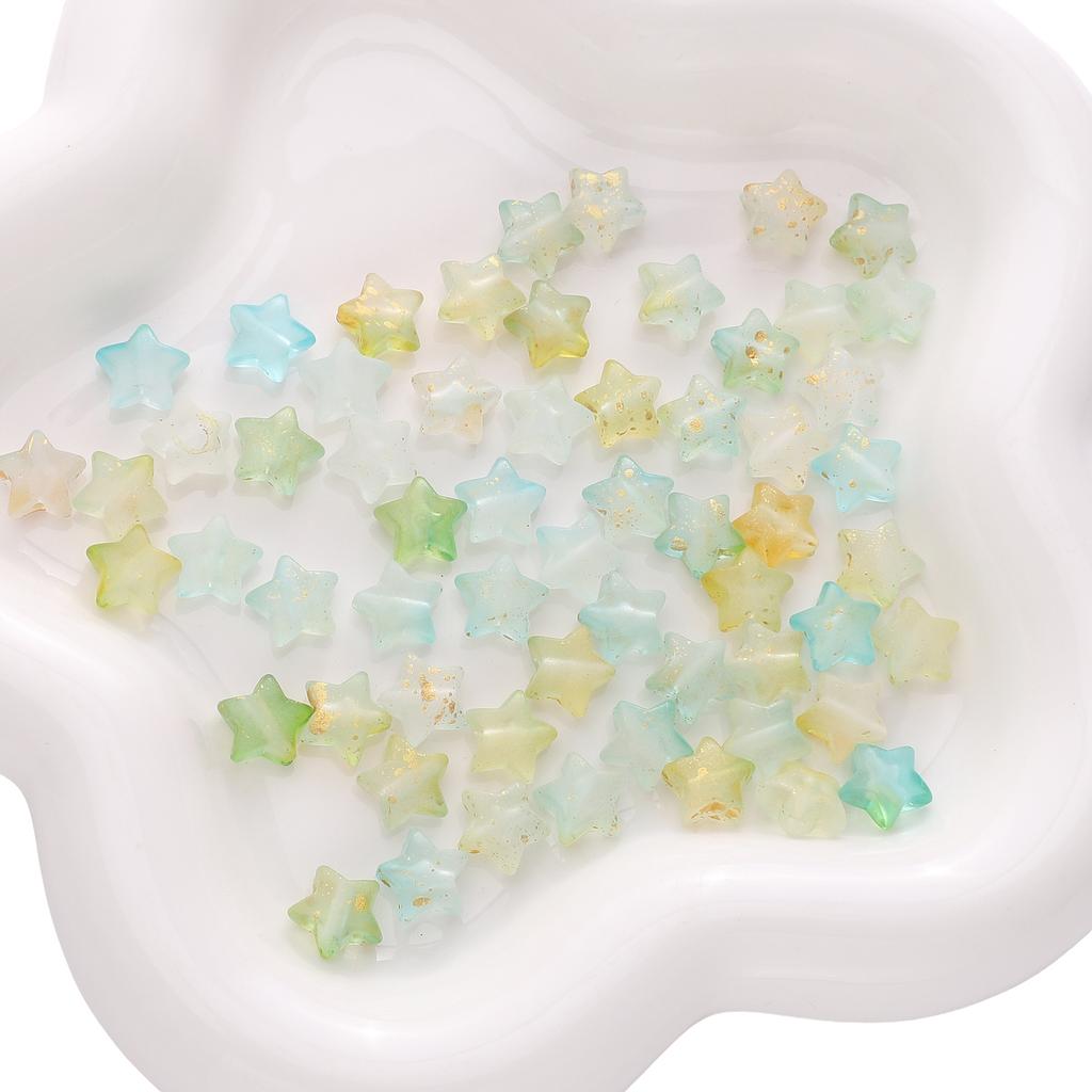 Бусины ручной работы 10*9 мм акриловые полупрозрачные цветные точки золотая пентаграмма самодельные украшения аксессуары ручная нить бусины сумка подвеска россыпью бусины