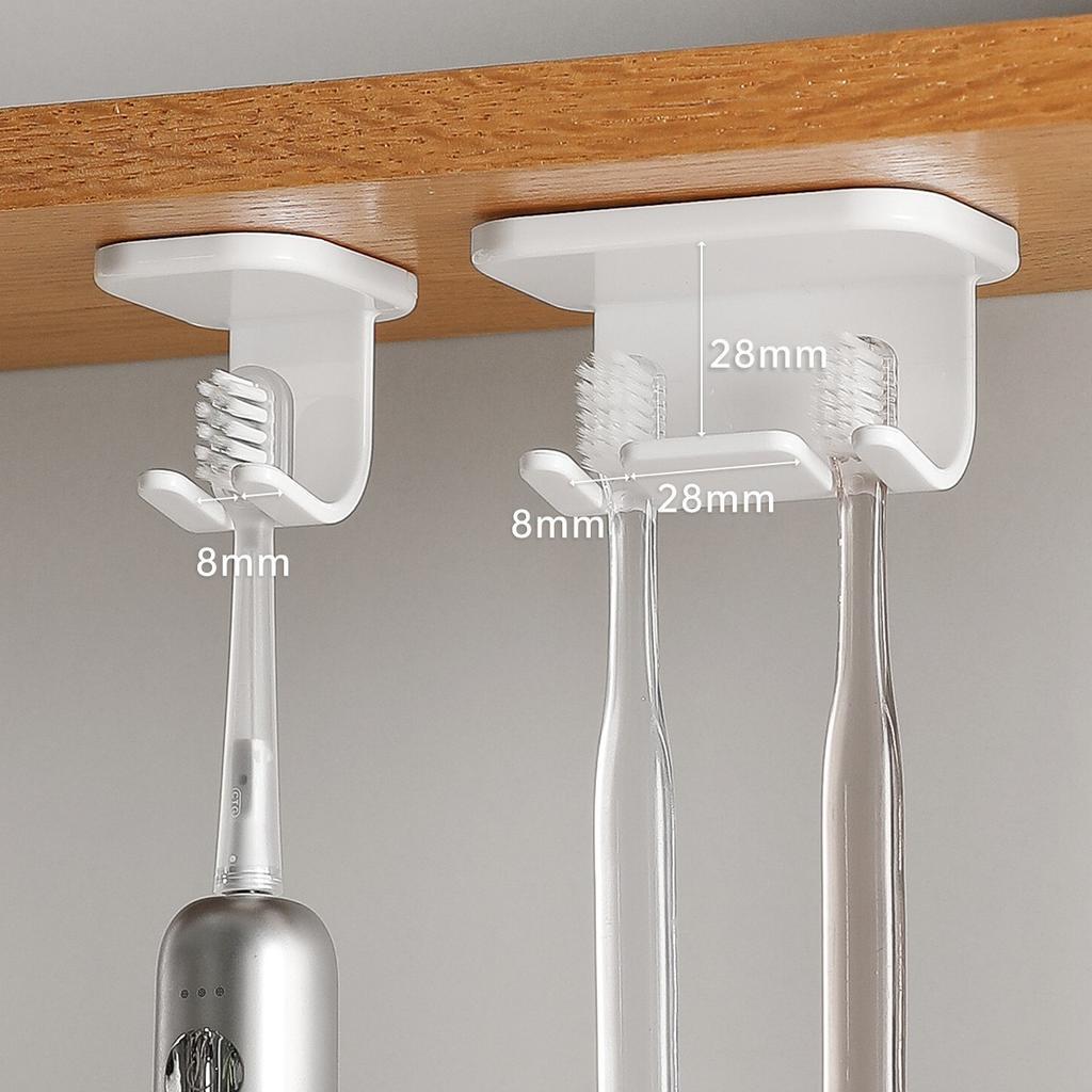 Wall Mounted Toothbrush Holder Bathroom Storage Rack No Drilling Required Self Adhesive Bathroom Organizer Shelf