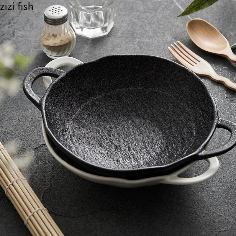 Керамическая миска с каменным узором для супа, фруктовая салатница, миска для пасты, десертные миски, специальная посуда для молекулярной еды
