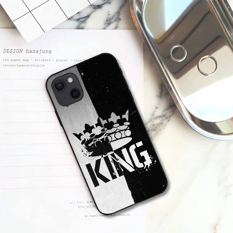 Чехол для телефона King Queen Art для iPhone 11 12 Mini 13 14 Pro XS Max X 8 7 6s Plus 5 SE XR Shell