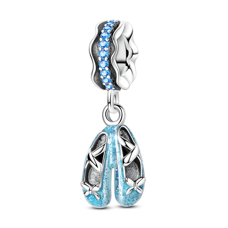925 Silver Charms Beads Sneakers Ice Roller Skates Pointe Shoes Charm for Bracelet Pendant Woman Girl Jewelry