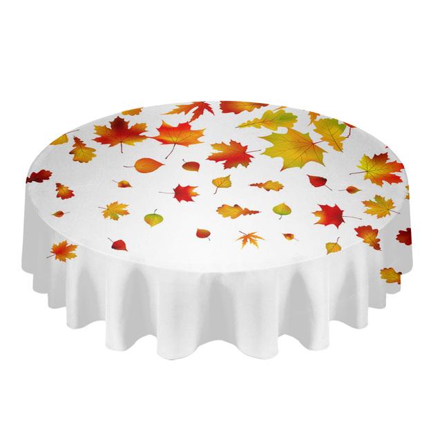 Осенние листья клена градиент круглая скатерть кухонный декор водонепроницаемая скатерть обеденный журнальный столик чехол коврик для пикника