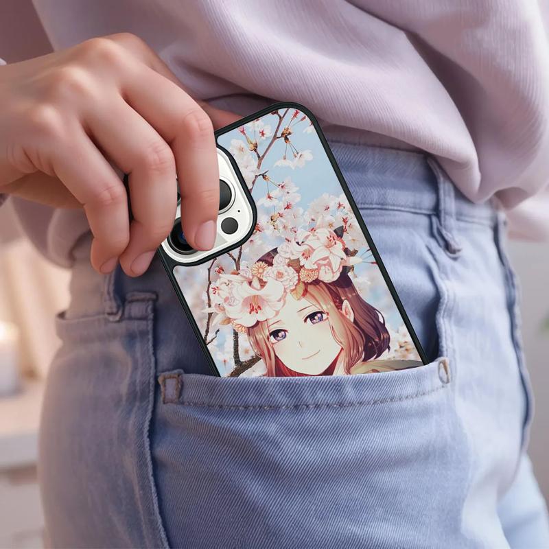 Чехол для телефона в японском стиле с аниме-девушкой для iPhone 17 Air 15 16e 14 13 Pro Max Coque 12 11 Pro Max PLUS