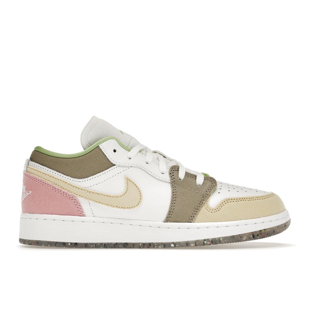 Детские кроссовки Air Jordan 1 Low SE GS Pastel Grind White Vivid-Green DJ0341-100