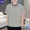 ROMON Мужская полосатая повседневная футболка с коротким рукавом