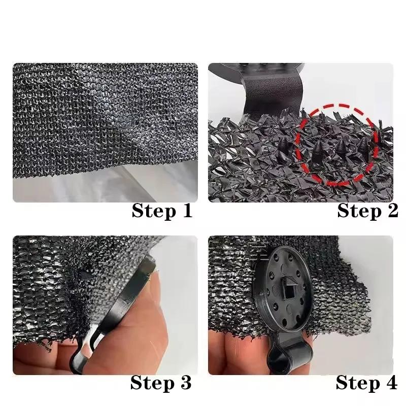 50Pcs/bag Awning Plastic Clips Outdoor Shade Cloth Net Clip Camping Garden Tool Garden Buildings Fence Net Fix Clamp Awning Hook