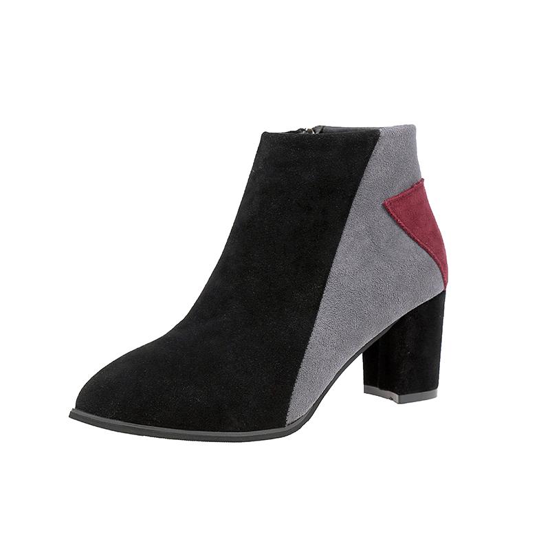 Модные женские ботильоны на высоком квадратном тонком каблуке с острым носком и молниями из натуральной кожи разных цветов, женские ботинки896