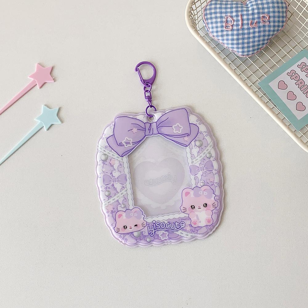 Keychain Pendant ID Photo Photocard Frame Idol Card Display Protector Student Friends