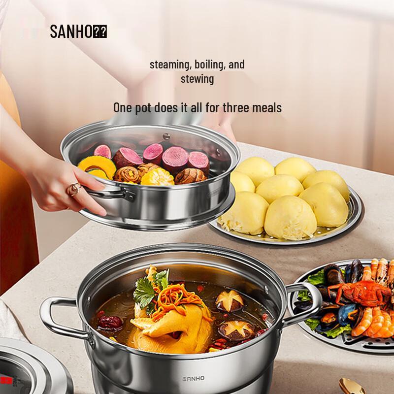 Sanhe 304 Stainless Steel High-Arch Lid Pot
