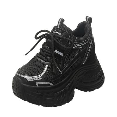 Модные женские кроссовки «папины» с увеличением высоты скрытой платформы, весенние новинки из кожи, на толстой подошве, повседневные, универсальные, спортивные, трендовые