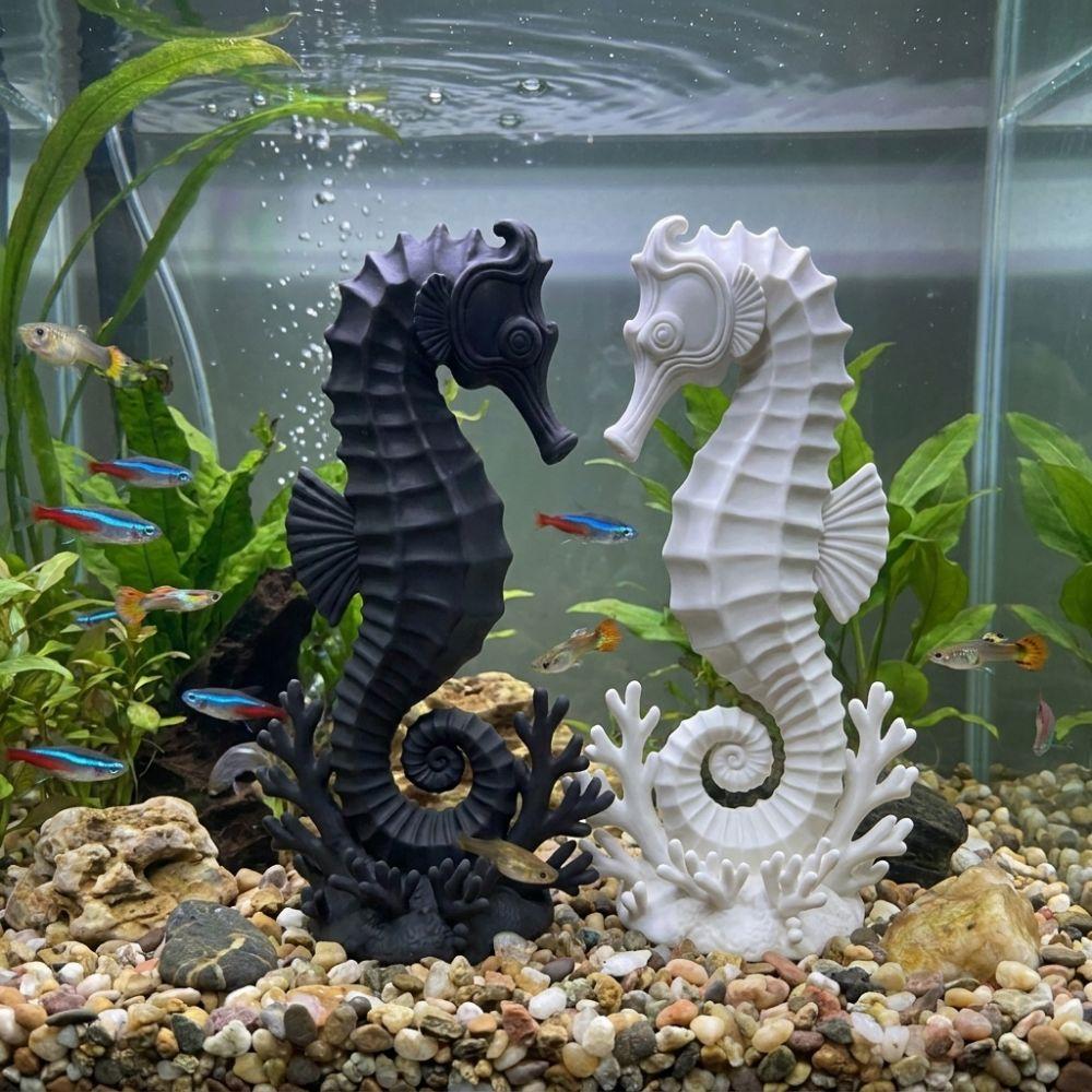 2PCS Minimalist Coral Base Seahorse Statue Double Seahorse Seahorse Table Decor  Gift Giving