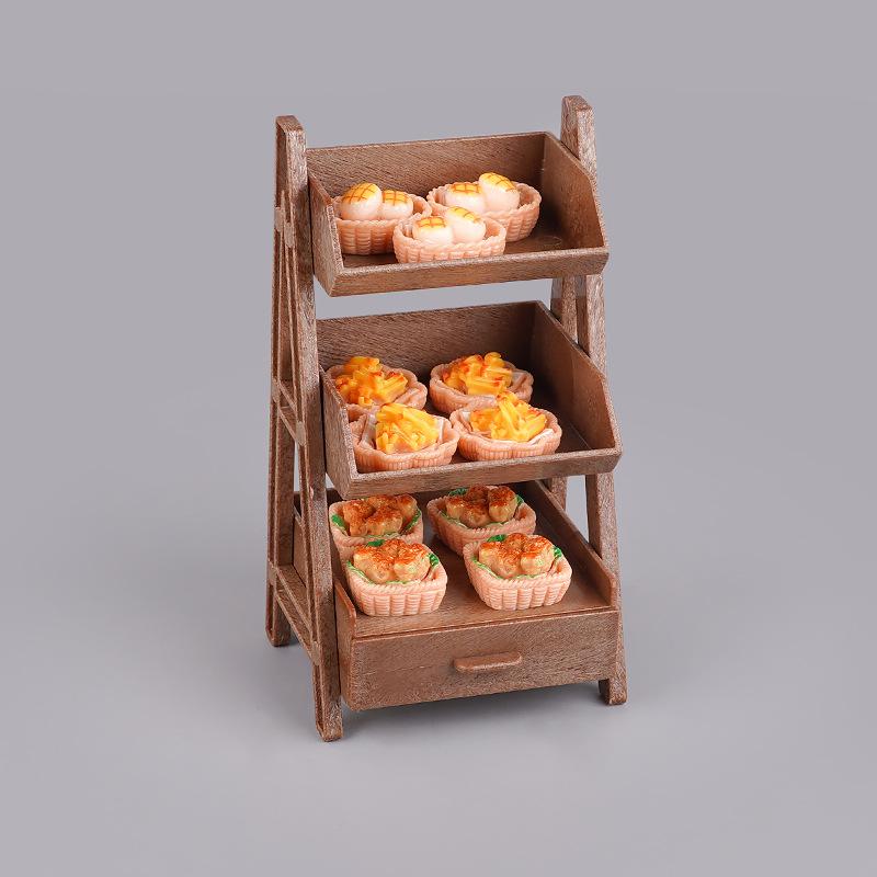 Miniature Mini Flower Stand Shelf Small Model Play House Toy Mini Simulation Scene Doll House Dessert Ornament