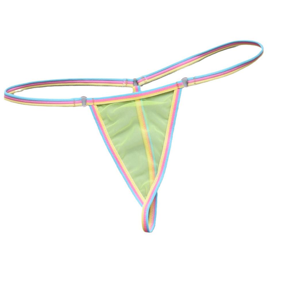 Сексуальные женские стринги конфетного цвета с тонким быстросъемным ремешком для соблазнения перед сном V008