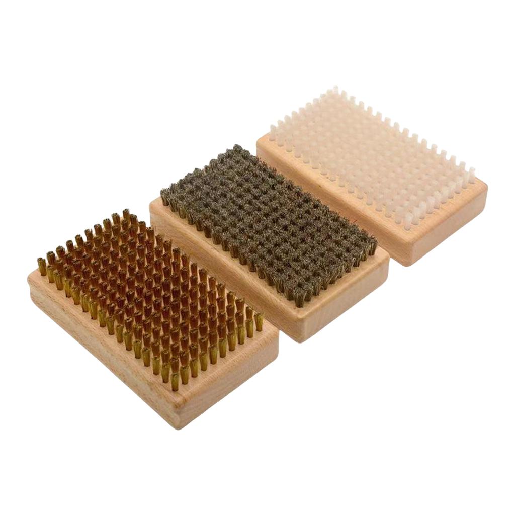 3 шт. Щетка для сноуборда с воском Щетка для чистки лыж с нейлоновой щеткой Щетка из конского волоса Латунная щетка Многоразовая щетка для лыжного воска